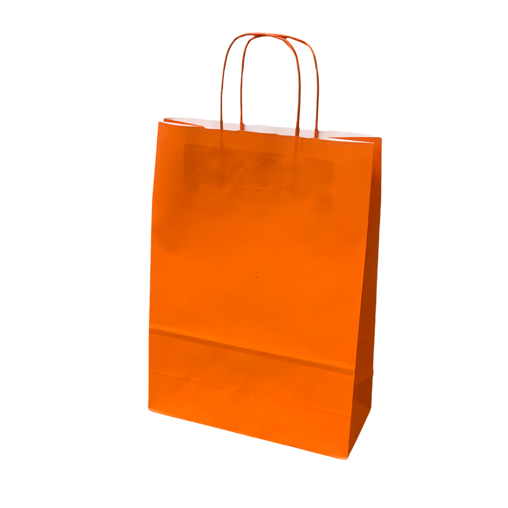 50 Sacs kraft orange 18x8x24 cm