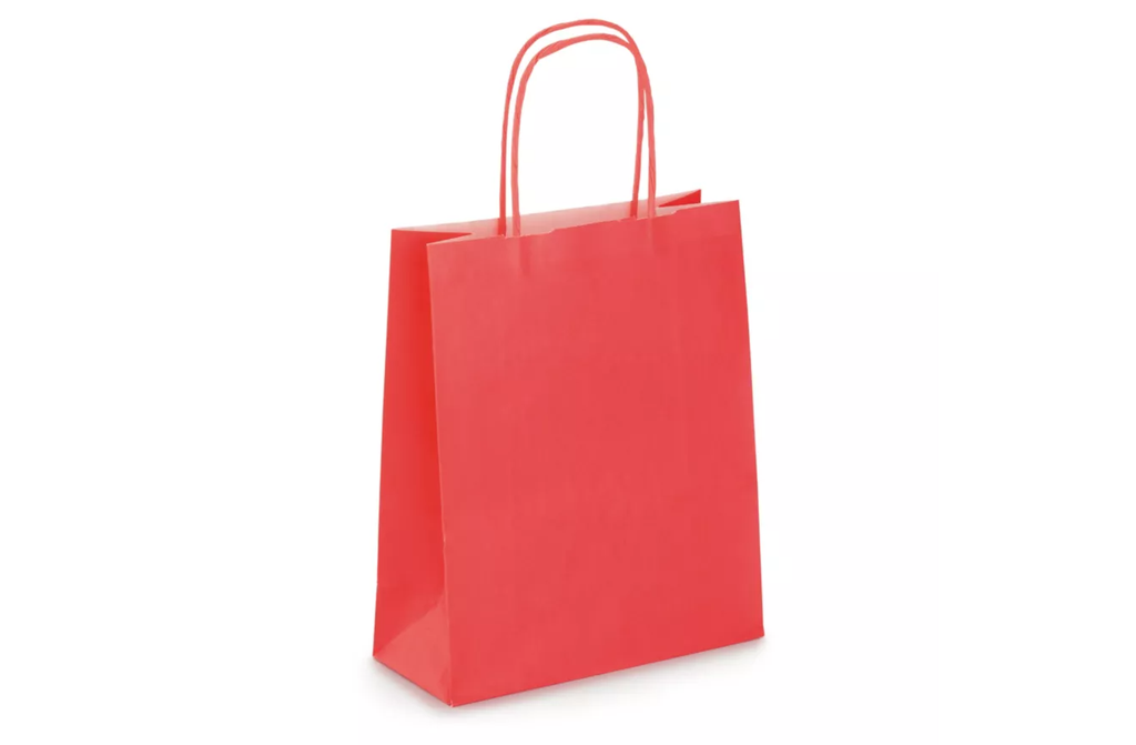 50 Sacs kraft rouge 18x8x24 cm