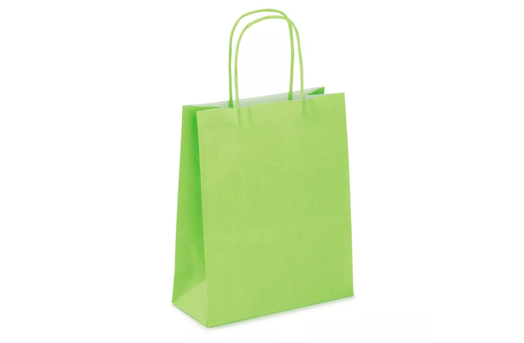 50 Sacs kraft vert anis 18x8x24 cm