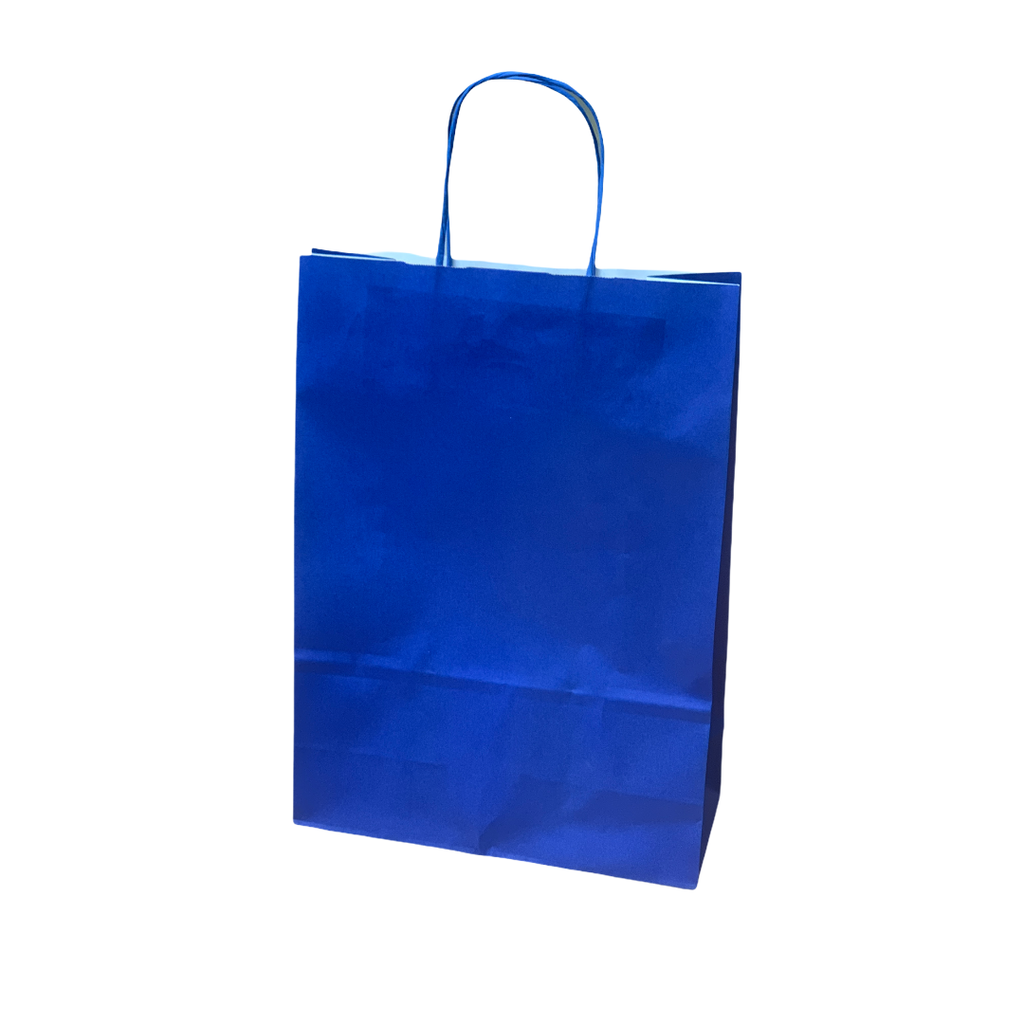 50 Sacs kraft bleu océan 32x12x41 cm