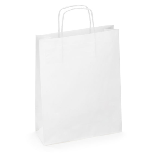 50 Sacs kraft blanc lisse 32x14x42 cm