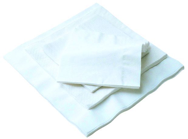 Serviettes ouates blanches 2 plis - 20x20 cm - colis de 6000 - paquet de 200 ex