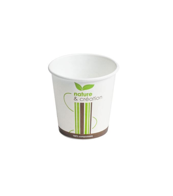 Gobelet carton biocompostable 12cl - Carton de 2000