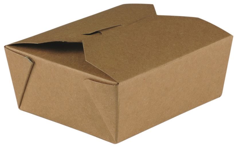 Boite repas carton kraft brun 480cc - Carton de 450