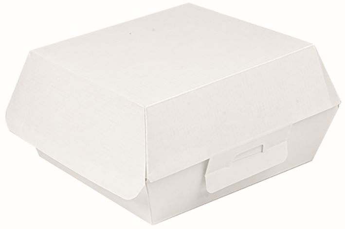 Boite hamburger carton ondulé blanc THEPACK 13x12x6,2cm - Taille S - Carton de 450 (sous sachet de 50)