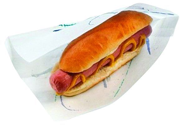 Sac Hotdog et Panini  blanc avec décor 120x200mm – Colis de 1000