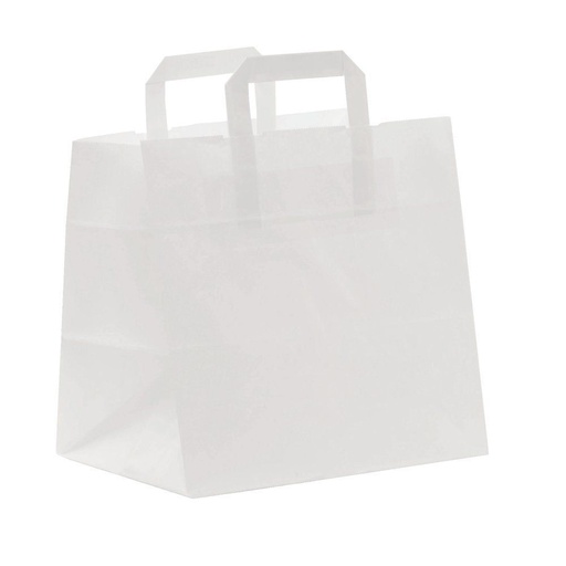 [PP18822BLX50] 50 Sacs poignées plates blanc 18x8x22 cm