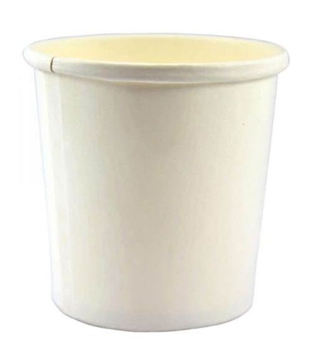 [0A1665] Pot carton blanc 237cc - Carton de 500