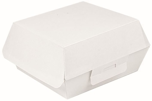 [0a8982] Boite hamburger carton ondulé blanc THEPACK 13x12x6,2cm - Taille S - Carton de 450 (sous sachet de 50)