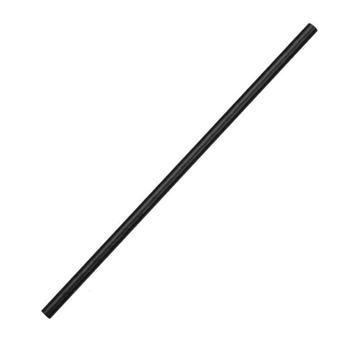 [paillenoire] Paille droite papier 20cm Dia. 6mm noire - Paquet de 250